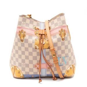 Summer Trunks Neonoe White Damier Azur Canvas Shoulder Bag